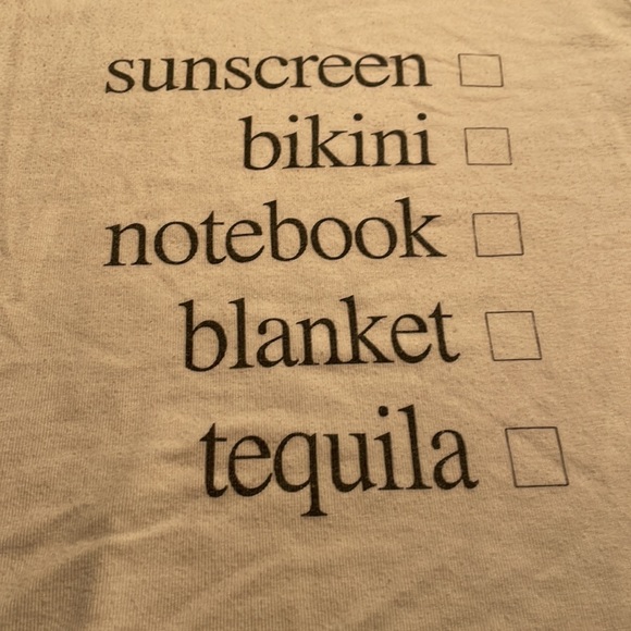 WILDFOX Weekend Trip Indiana Checklist Tank in White with Black Text - Picture 3 of 10